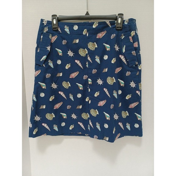 Talbots Dresses & Skirts - Talbots Factory Navy‎ Blue Seashell Print Nautical Skirt Womens Size 8